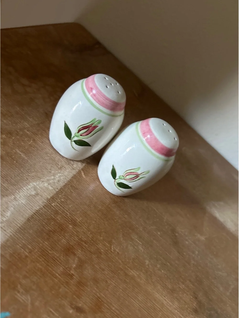 Vintage Stangl Hand-Painted Floral Salt and Pepper Shakers
